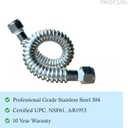 PROCURU 2-Pack 1-1/4" FIP x 36" (3Ft) Stainless Steel Water Heater Flex Connector, Certified Safe (6WFF36-2P)