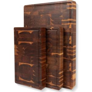 KOLWOVEN Acacia Wood Cutting Boards Set for Kitchen Set of 3 1.5 Inch Thick - Large Wooden Cutting Boards for Chopping Meat, Cheese, Fruits, and Vegetables (17x12, 12x10, 12x7 inch)
