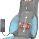 Mynt FSA HSA Eligible 3D Shiatsu Neck and Back Massager for Chair with 10 Deep Kneading Nodes, Adjustable Gray Back and Neck Massager with Heat, Portable Spot Massage Chair Pad with Compression
