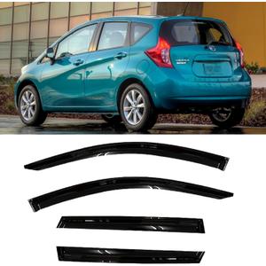 Window Visor Rain Guards Fit for 2014-2019 N-issan Note/Versa Note Hatchback 4PC Rain Side Window Vent Deflectors Tape-On Style Vent Window Deflector Window Visor ent Shade Deflector
