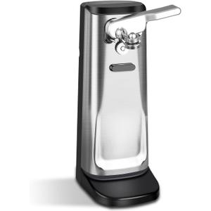 Davivy Extra-Tall Stainless Steel Electric Can Opener,Multifunctional Jar and Bottle Opener Knife Sharpener and Cord Storage (Black)