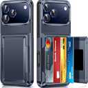 LeYi for iPhone-17-Pro-Max Case Wallet, Blue Card Holder for i Phone 17 ProMax Cases Military Grade Shockproof Anti-Yellowing Heavy Duty Women Men Funda para Cover for iPhone 17Pro Max