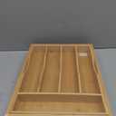 Expandable Bamboo Kitchen Drawer Organizer for Cutlery and Utensils, Adjustable Bamboo Wood Cutlery Tray in Drawer for Flatware and Silverware in Kitchen, (Natural) (7 Slots Expandable)