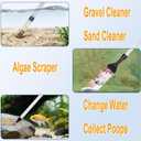 Carefree Fish Aquarium Gravel Cleaner 15~30In with 6Ft Water Hose Fish Tank Water Changer Sand Vacuum with Skimmer Net and Long Handle Sponge Brush Algae Scraper
