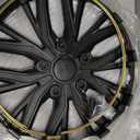 16 Inch Hubcaps with Adjustable Steel Retention Rings, Premium ABS Universal Fit, Set of 4 Wheel Covers (Gunmetal Grey)