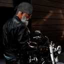 2 Pcs Leather Biker Skull Cap for Women Distressed Motorcycle Bandana Doo Rags Adjustable Skull Cap (Distressed Black,old Brown)