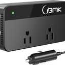 BMK 200W Car Power Inverter DC 12V to 110V AC Car Inverter 4 USB Ports Charger Adapter Car Plug Converter with 2 QC3.0 USB and 2 Type C Ports (Black)