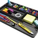 Deflecto 38104 Sustainable Office Desktop Organizer, 1" x 14" x 9", Black