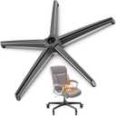 Office Chair Base Replacement PartsWith 5 Casters with Brakes(3300 lbs) - Heavy Alloy Office Chair Base Replacement, Universal Gas Cylinder (Black)