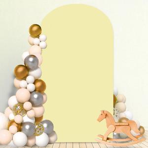 MODFUNS Wedding Arch Cover Light Yellow Spandex Arch Cover 2.6x6ft Round Top Arch Stand Cover Chiara Arch Backdrop Cover Stretchy Arch Wall Cover for Wedding Ceremony Birthday Party Decoration