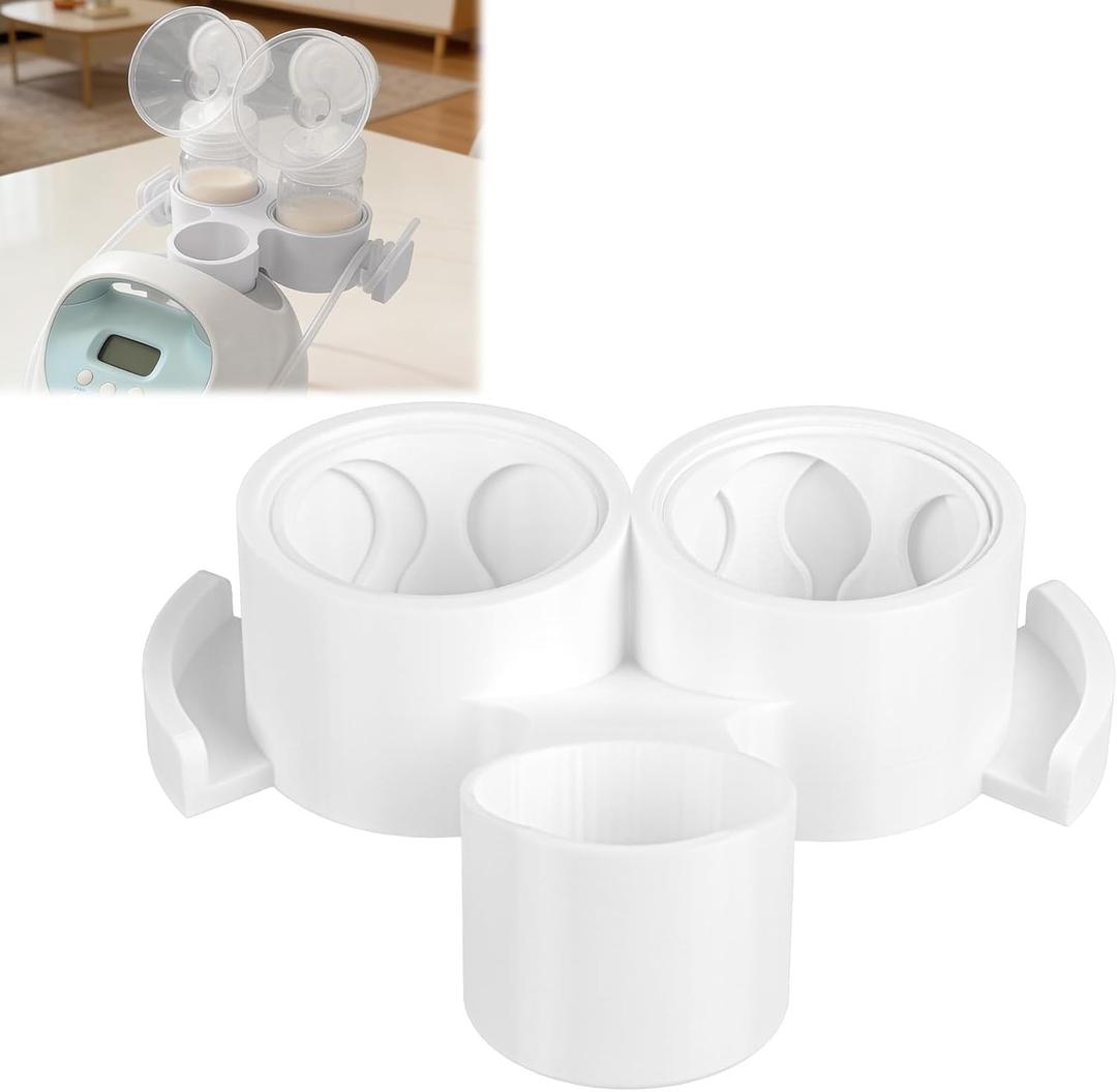 Breast Pump Holder with Hose Organizer, Compatible with S1, S2 Pump Models, Space-Saving Storage Solution for Pump Parts and Accessories (Old Model (Round Hole))