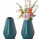 2 Pack Plastic Composite Flower Vase, Minimalism Style Floral Vase Home Decor Centerpieces，Unbreakable Bud Vase for Wedding Dinner Table Party Living Room Office Bedroom Decor (Blue)