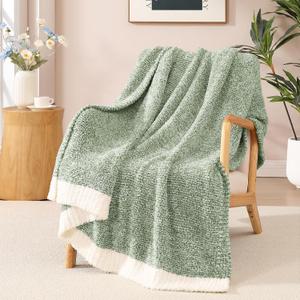 WRENSONGE Throw Blanket Cationic Dyeing Green Soft Cozy Fluffy Warm Hand Made Throw Blankets for Couch, Sofa, Chair, Bed, Camping, Picnic, Travel Lightweight Bed Blanket - 50"x60"