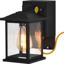 Dusk to Dawn Outdoor Wall Light with Built-in GFCI Outlet, Porch & Garage Exterior Light with Waterproof Rust Resistant Fixture (1 pack withOutlet)