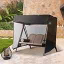 Swing Cover,3 Seaters,Outdoor Swing Covers,420D Waterproof Fabric,87'' x49'' x 67'',Swings Cover for Outdoor Furniture,Durable Waterproof UV Resistant Weather Protector (Black)