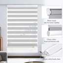 GHV Zebra Blinds for Windows, Gray, 31 in (W) x 64 in (H)