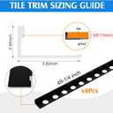 Blulu 4 Pcs Aluminum Tile Edge Trim Edging 49-1/4 in. L Shaped Metal Tile Corner Trim Protector with 90 Angle for Backsplash, Bathroom, Kitchen(Black,3/8 in.)