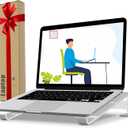 Ventilated Laptop Stand for Desk, Ergonomic Aluminum Laptop Riser, Computer Stand for Laptop, Compatible with MacBook Air Pro, Dell, HP, More 11-17.3 Inches Notebook, Work from Home (Silver)