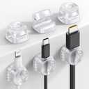 6Pack Cord Organizer, Desk Accessories - Lamicall Clear Desktop Cord Management, Mother's Day for Mother, Office Workspace Organizer Accessories, Nightstand Wire Keeper Desk Decor, Office Must Haves