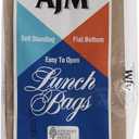 AJM Brown Paper Lunch Bags 40 Count, 1 Pack