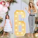 4ft Marquee for Numbers 6, Multifunctional Marquee for Numbers 4 Feet Tall, Number 6 Light up Number, Light up Numbers for Party Decorations, Birthday, Anniversary Party Decor (Number 6)