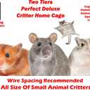 Deluxe Two Tiers Small Animal Critter Cage Tight 1/2-Inch Bar Spacing Water Bottle Food Bowl Feisty Ferret Hammock Chinchilla Rat Mice Squirrel Rabbit Sugar Glider Easy Clean Pull Out Grate Tray
