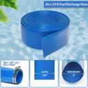 2 inches x 25 FT Heavy-Duty PVC Swimming Pool Backwash Hose, Reinforced Discharge Hose with Clamp for Swimming Pools, Blue