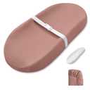 Blissful Diary Muslin Baby Changing Pad with Waterproof Lining Foam, Diaper Changing Table Pad with Cover for Dressers (Dusty Pink, Avocado)