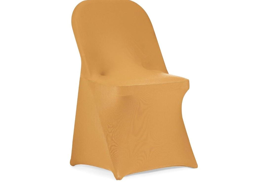 Peomeise Stretch Spandex Folding Chair Cover for Wedding Party Dining Banquet Event (Gold