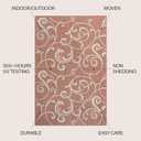 JONATHAN Y All-Over Scroll Indoor Outdoor Area Rug 4X6 Salmon/Cream, Maribel Traditional Classic for Backyard, Patio, Porch, Easy-Cleaning, High Traffic, Pet-Friendly, Non-Shedding (TSN205A-4)