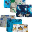 Boboking Toddler Boys Trainer Underwear Little Kids Boy Boxer Briefs (6, White Blue Gray), Size 6T