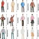 Gejoy 100 Pcs Miniature People Figurines 1:75 Scale Model Trains Architectural 0.98in Plastic Mini Tiny People Sitting and Standing for Diorama