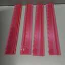 Clear Acrylic Mahjong Racks with Pushers - 17.5" Scalloped Clear Mahjong Tile Holders Set of 4, Premium All-in-One Magnetic Pusher Racks for American Mahjong, Durable Acrylic (Not Plastic) (PINK)