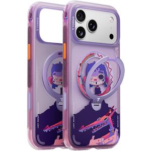 TORRAS X GAWX Q3 Air Limited Edition Case for iPhone 17 Pro 6.3 inch, Stronger Magnetic Stand, Fit for MagSafe, Heavy-Duty Protection for iPhone 17 Pro Phone Case, Camera Control, Neon NightMuse