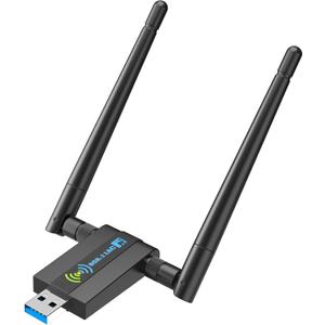 Wireless USB WiFi Adapter for PC: 1300Mbps 5G/2.4G Dual 5dBi High-gain Antennas WiFi Adapter for Desktop PC, Wireless Network Dongle for Windows11/10/7