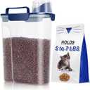 TBMax Large Cat Food Storage Container, Portable Dog Food Container with Upgraded Large Spout and Cup, Travel Pet Food Storage Dispenser for Kibble Storage, Bird Seed Container - Dark Blue (6 Qt)