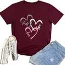 BLACKMYTH Graphic T-Shirts for Women Faith Shirts for Women (XX-Large, Red)