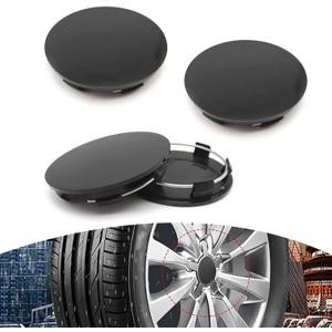 ijuicy 4 PCS Car Wheel Center Hub Caps, ABS Rust-Proof Center Caps for Rims, 2.36" OD 2.2" ID Tight Fitting Snap-on Wheel Hub Modified Dust Protection Cover, Universal for Most Cars (Black)
