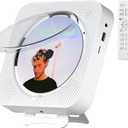 CD Player Portable Bluetooth Desktop CD Player for Home, Mini Cute CD Players for Kids, Built-in Dual Speakers and LED Display with Remote Control, Supports CD/FM Radio/USB/AUX/Timer/Repeat (Sliver)