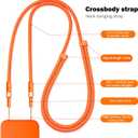 Thickened Crossbody Strap (Without Case) Compatible with iPhone 17/Air/Pro/Max Phone Cases and Other Device with Dual Lanyard Holes, Adjustable Hands-free Shoulder Neck Camera Phone Strap (Orange)