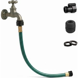 Leader Hose for Outdoor Garden Connection: 2FT 1/2" Short Hose with Male to Female Fittings Leakproof and No Kink for Faucet Extension Drip Irrigation