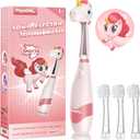 Papablic Toddler Sonic Electric Toothbrush Kids for Ages 1-3 Years, Baby Electric Toothbrush with Cute Unicorn Cover and Smart LED Timer, 4 Brush Heads (Doris)