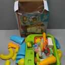 Upgraded 4-in-1 Sand Water Table for Toddlers 1-3, Kids Sensory Table with Electric Water Pump & Sun Flower Faucet, Play Kitchen Sink with Food Accessories, Fishing Toy Adjustable Height
