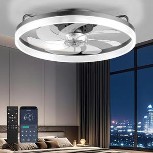 AIKVSXER Ceiling Fan with Lights and Remote, 20in Modern Ceiling Fans, Medium