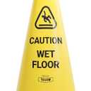 Yellow Safety Commercial 19 Inch "Caution Wet Floor" Sign Cone, 1 ct., Easy to Use and Store