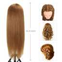 Opini Mannequin Head with 80% Human Hair - Straight, 26"-28" Doll Head for Cosmetology & Hairdresser (#27 Light Brown)