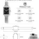 Taxau Watches for Women Small Face Womens Dress Watch Waterproof Ladies Watches Large Number Luxury Analog Quartz Square Dial Mesh Band Easy Read Rose-Gold/Silver Watch reloj para Mujer