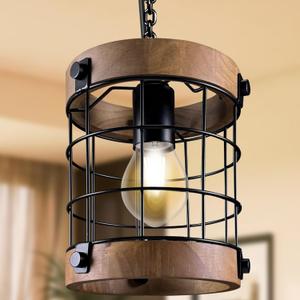 Farmhouse Pendant Light Fixtures, Rustic Hanging Light for Kitchen, Farmhouse Light Fixtures for Over Sink and Entryway, E26, Adjustable 48-Inch Pipe, Compatible with Flat and Sloped Ceilings (1 Pack)