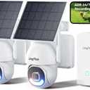 LongPlus 5MP Security Camera System Wireless Outdoor, No Subscription, Solar-Powered, WiFi Home Security Camera System with 360  Pan & Tilt, AOR Tech 24-7 Recording, Expandable 8CH, 2 Cam-Kit