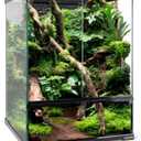 30 Gallon Tall Reptile Glass Tank Terrarium 18"x18"x24" Large Habitat Enclosure for Gecko,Lizard,Chameleon,Frog,Snake,No Install Needed and Come with Tank Background